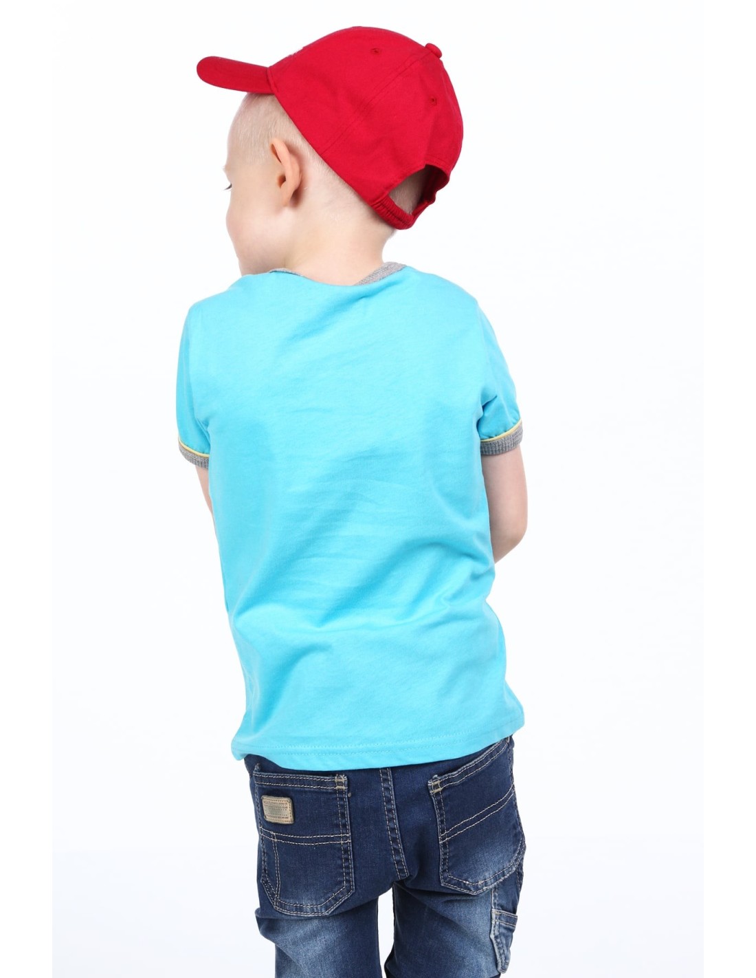 Blaues Jungen-T-Shirt mit Aufdruck NDZ4479 – Online-Shop – Boutique